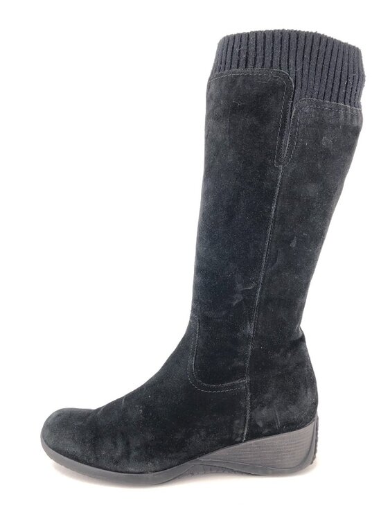 Aquatalia Shoes - Aquatalia Black Suede Leather Tall Winter Boots 10 M